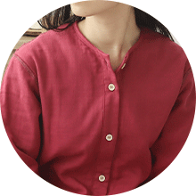 前開き　襟なし