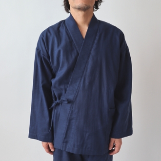 和晒京ふたえガーゼ　作務衣