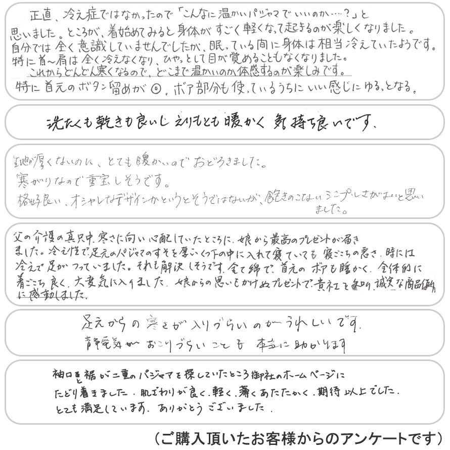 アンケートのお声