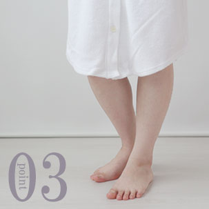 ひざが隠れるすそ丈