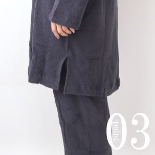 スリット13cm入ってチュニック丈でも動きやすい