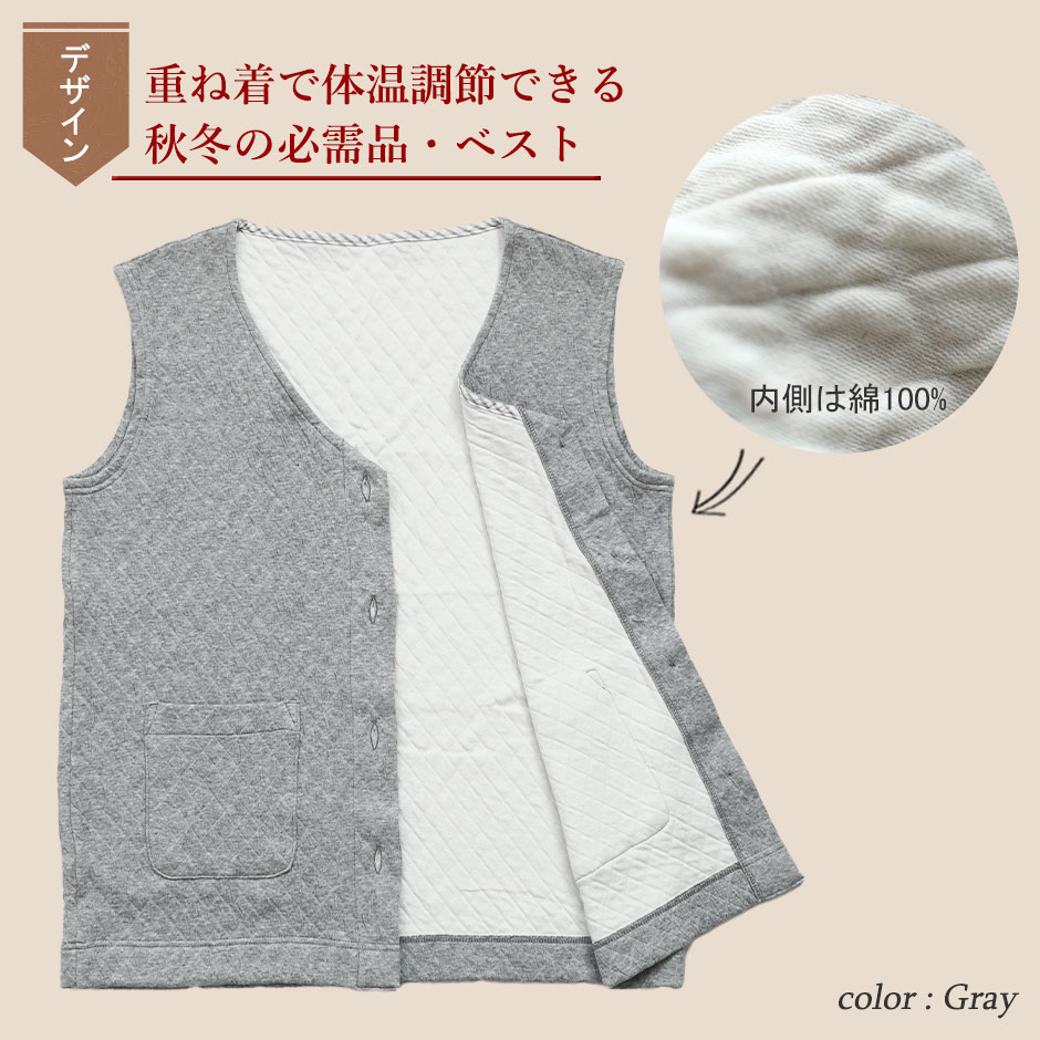 あったかいけどムレにくい、3層構造の肉厚ニットキルト