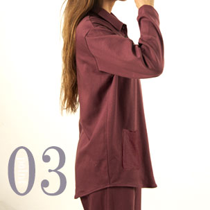 お尻が少し隠れる後ろすそ丈。シャツのスワローテールを採用