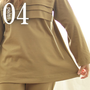 ちょっぴり裾広がりのAライン、ゆったりデザイン