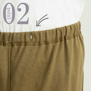 ゴム取り替え口は表にだして肌にあたらない