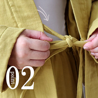 3重ガーゼ作務衣のデザイン2