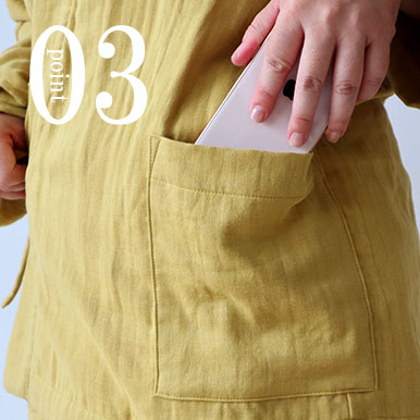 3重ガーゼ作務衣のデザイン3