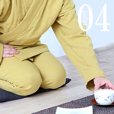 3重ガーゼ作務衣のデザイン4