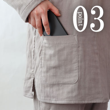 3重ガーゼ作務衣下着のデザイン3