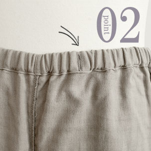 ゴム取り替え口は表にだして肌にあたらない