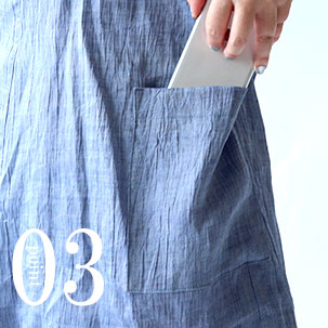 スマホも入るポケットつき