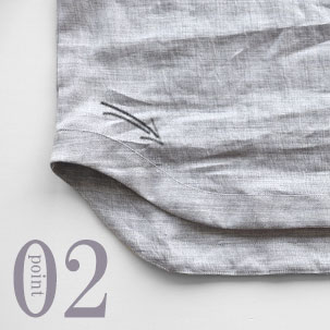 すそのボリュームあるアール部分