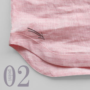 すそのボリュームあるアール部分がおしゃれ度アップ！ルームウェアとしても