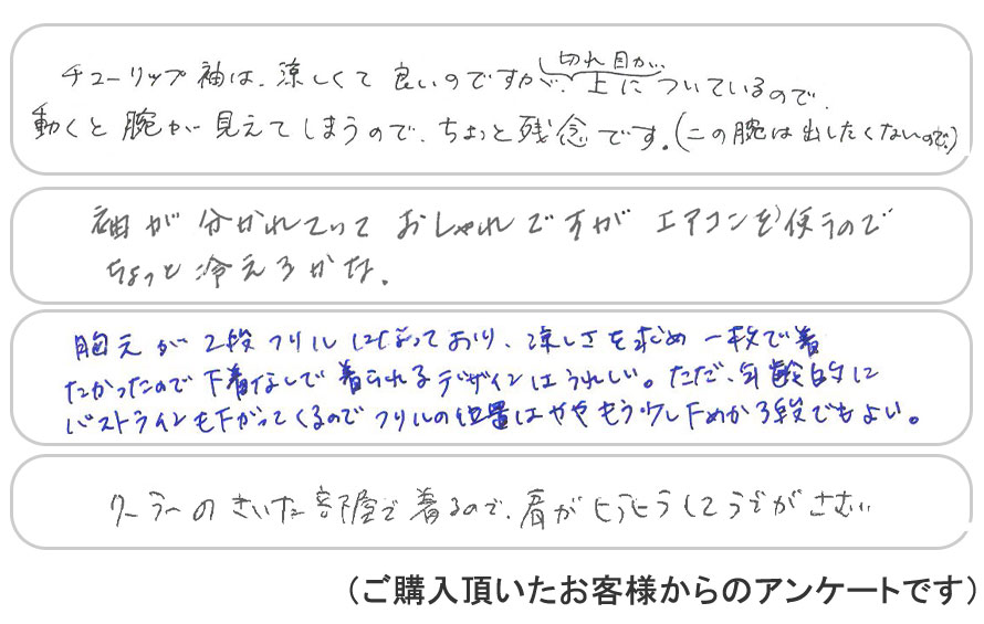 お客様から多くのお声を頂き改良されました