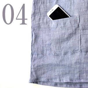 スマホも入るポケットつき