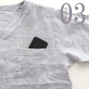 お尻が少し隠れる後ろすそ丈。シャツのスワローテールを採用