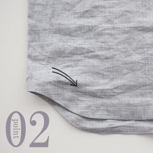 すそのボリュームあるアール部分がおしゃれ度アップ!部屋着としても