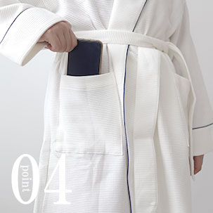 コットンワッフルニットメンズバスローブのデザイン4