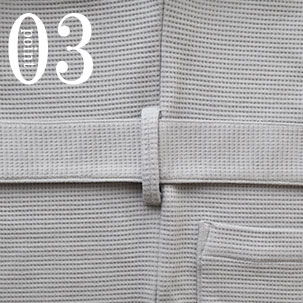 コットンワッフルニットメンズバスローブのデザイン3