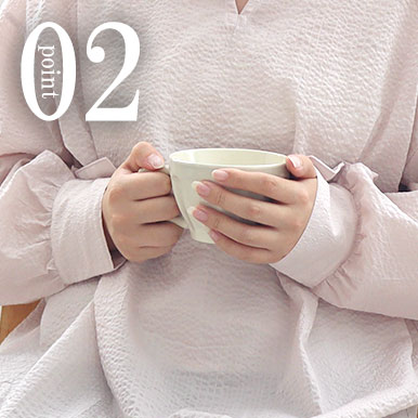 袖口はカフスできちんと感を演出