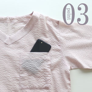 スマホも入る胸ポケット