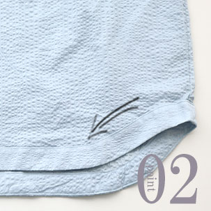 すそのボリュームあるアール部分