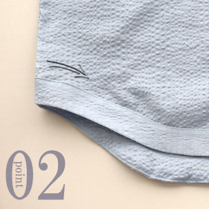 すそのボリュームあるアール部分