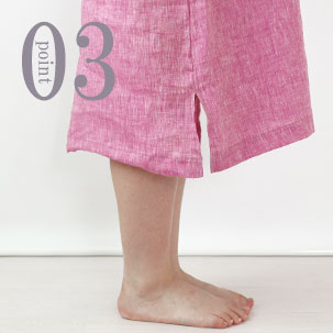 お尻が少し隠れる後ろすそ丈。シャツのスワローテールを採用