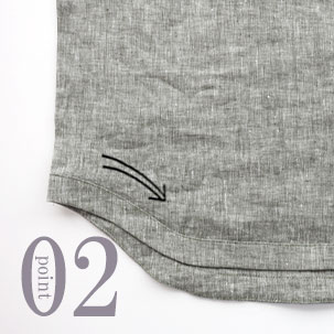 すそのボリュームあるアール部分がおしゃれ度アップ！部屋着としても