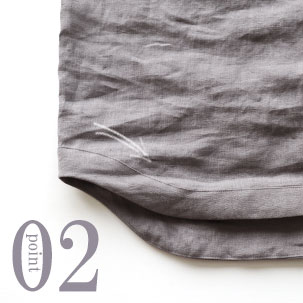 すそのボリュームあるアール部分