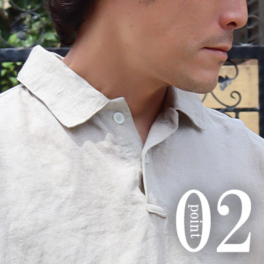 パジャマとは思えないすっきりポロカラー