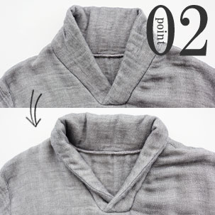 折っても立てても着られるショールカラー