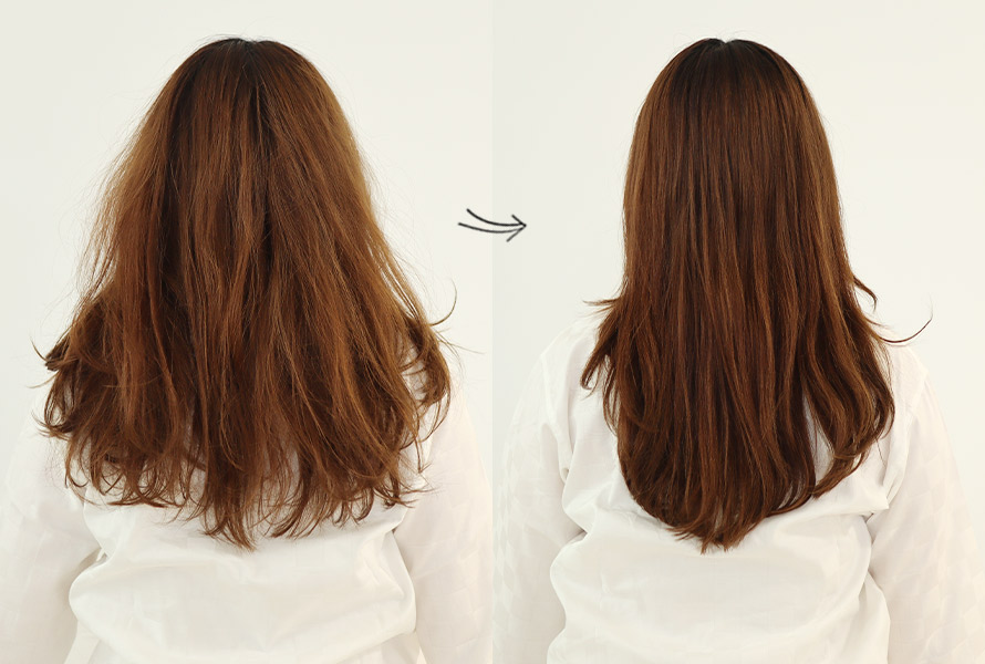 まとまりのある髪に