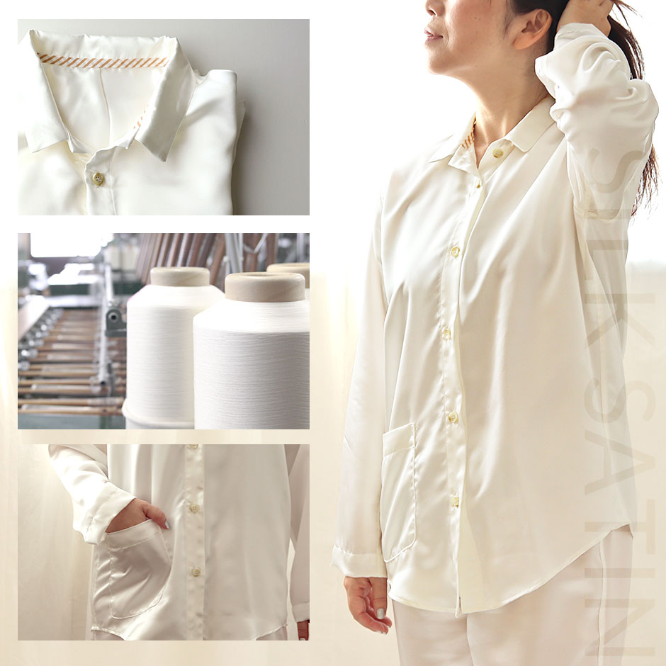 川俣シルクサテンパジャマのイメージ1