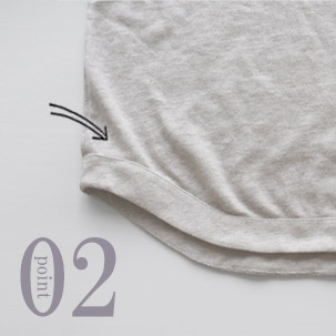 すそのボリュームあるアール部分がおしゃれ度アップ!ルームウェアとしても