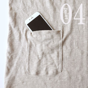 スマホも入るポケットつき