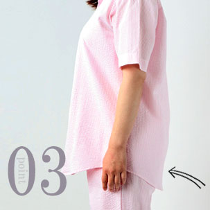 お尻が少し隠れる後ろすそ丈