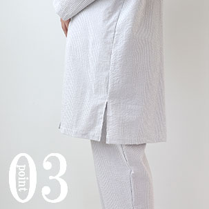 スリット13cm入ってチュニック丈でも動きやすい