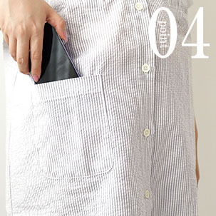 スマホも入るポケットつき