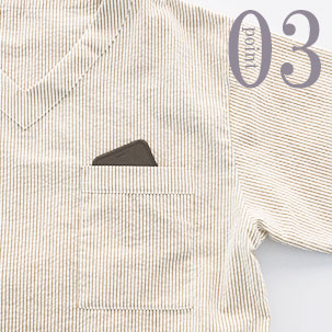 スマホも入る胸ポケット