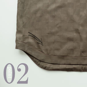 裾のボリュームあるアール部分がおしゃれ度アップ！ルームウェアとしても