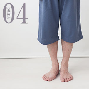 涼しく動きやすい半ズボン(短パン）タイプ