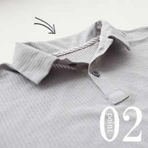 おしゃれなポロカラーからちらりと覗くおしゃれなテープのワンポイント（全色同色）