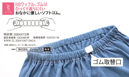 お腹にやさしいソフトゴム使用