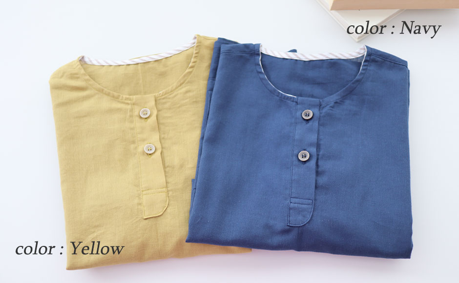 おしゃれな半袖ヘンリーネック