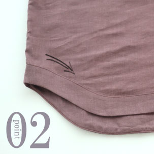 すそのボリュームあるアール部分がおしゃれ度アップ！部屋着としても