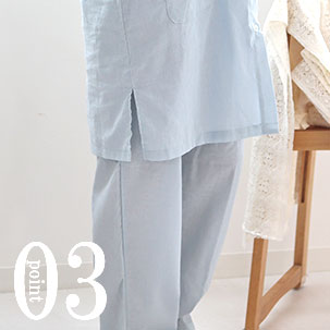 スリット13cm入ってチュニック丈でも動きやすい