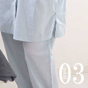 スリット13cm入ってチュニック丈でも動きやすい