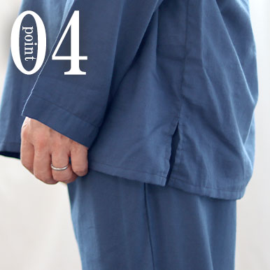 両サイドに8cmのスリットつきで眠りやすく、動きやすい