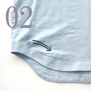 すそのボリュームあるアール部分がおしゃれ度アップ!部屋着としても